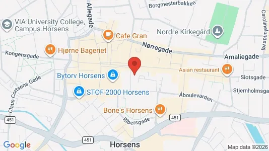 Erhvervslokaler til leje i Horsens - kort over placeringen