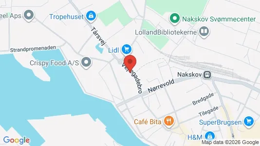 Erhvervslokaler til leje i Nakskov - kort over placeringen