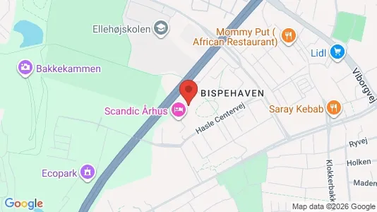 Erhvervslokaler til leje i Århus V - kort over placeringen