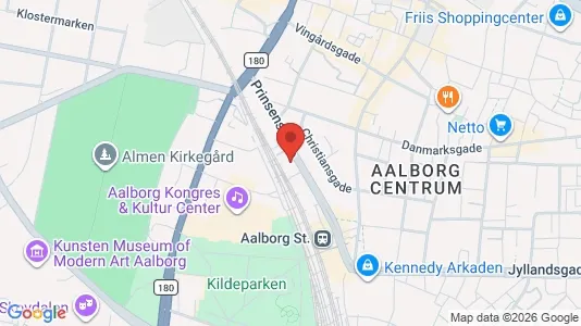 Erhvervslokaler til leje i Aalborg Centrum - kort over placeringen