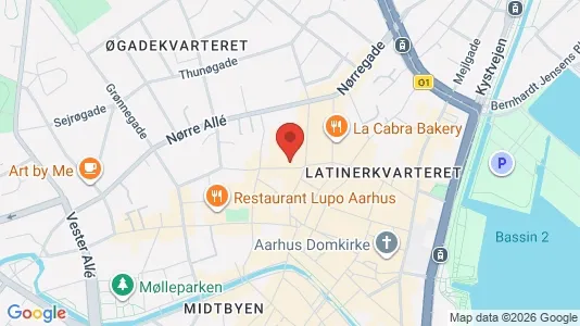 Erhvervslokaler til leje i Århus C - kort over placeringen