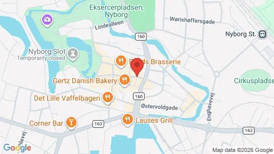 Erhvervslokaler til leje i Nyborg - kort over placeringen