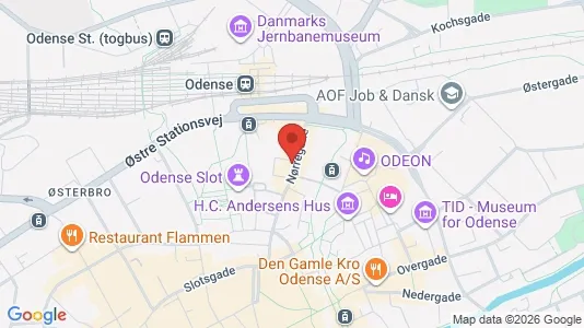 Erhvervslokaler til leje i Odense C - kort over placeringen