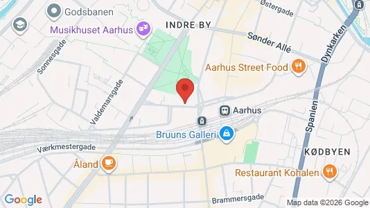 Erhvervslokaler til leje i Århus C - kort over placeringen