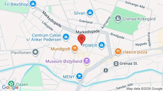 Erhvervslokaler til leje i Grenaa - kort over placeringen