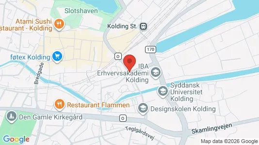 Erhvervslokaler til leje i Kolding - kort over placeringen