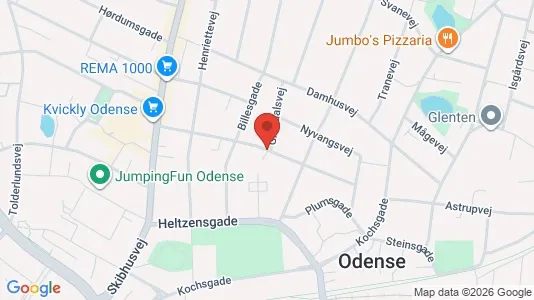 Erhvervslokaler til leje i Odense C - kort over placeringen