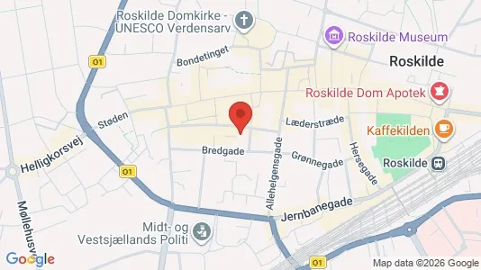 Erhvervslokaler til leje i Roskilde - kort over placeringen