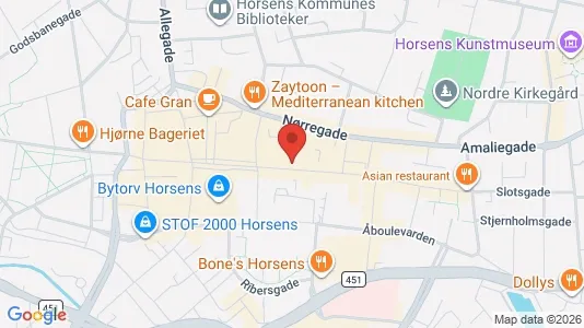 Erhvervslokaler til leje i Horsens - kort over placeringen