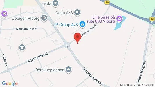 Erhvervslokaler til leje i Viborg - kort over placeringen