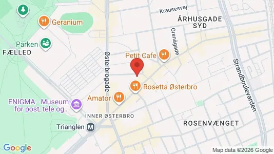 Erhvervslokaler til leje i Østerbro - kort over placeringen