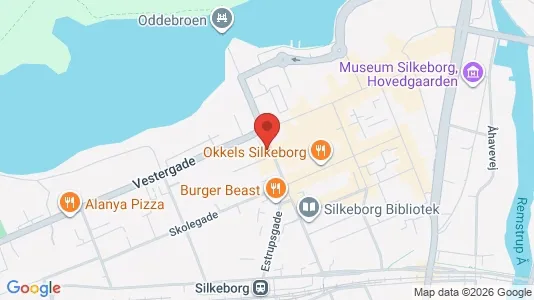 Erhvervslokaler til leje i Silkeborg - kort over placeringen