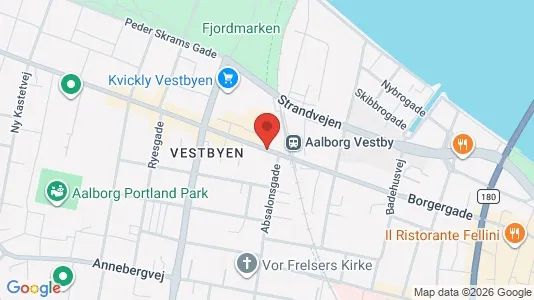 Erhvervslokaler til leje i Aalborg Centrum - kort over placeringen