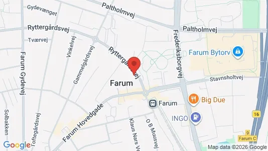 Erhvervslokaler til leje i Farum - kort over placeringen