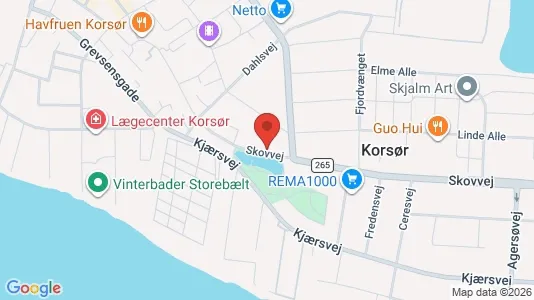 Erhvervslokaler til leje i Korsør - kort over placeringen
