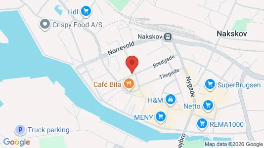 Erhvervslokaler til leje i Nakskov - kort over placeringen