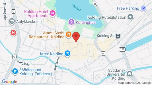 Erhvervslokaler til leje i Kolding - kort over placeringen