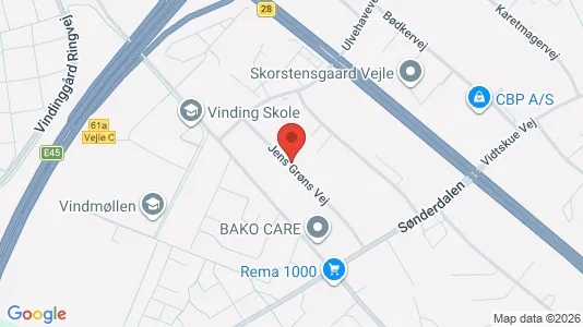 Erhvervslokaler til leje i Vejle Centrum - kort over placeringen