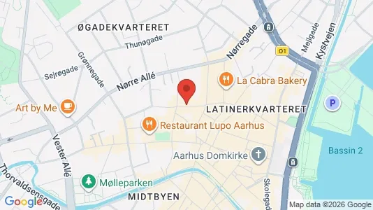 Erhvervslokaler til leje i Århus C - kort over placeringen