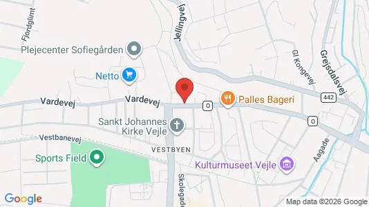 Erhvervslokaler til leje i Vejle Centrum - kort over placeringen