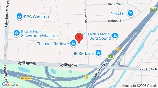 Erhvervslokaler til leje i Rødovre - kort over placeringen