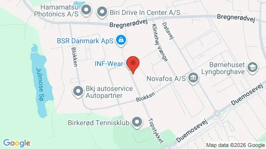 Erhvervslokaler til leje i Birkerød - kort over placeringen
