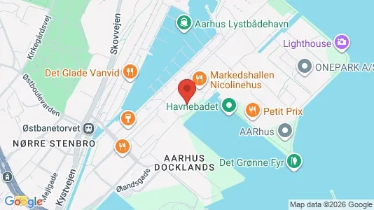 Erhvervslokaler til leje i Århus C - kort over placeringen