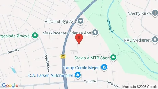 Erhvervslokaler til leje i Odense NV - kort over placeringen