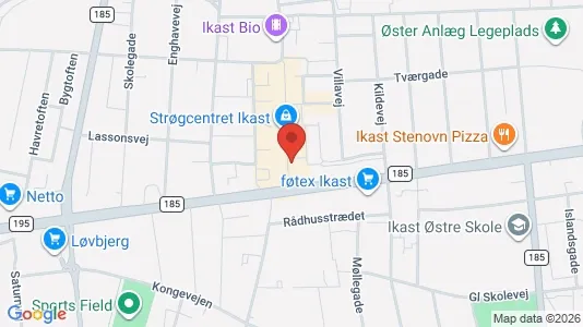 Erhvervslokaler til leje i Ikast - kort over placeringen
