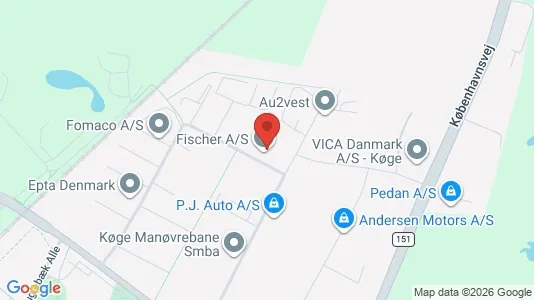 Erhvervslokaler til leje i Køge - kort over placeringen
