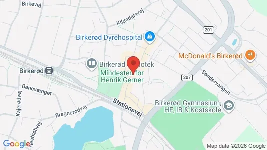 Erhvervslokaler til leje i Birkerød - kort over placeringen