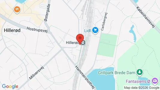 Erhvervslokaler til leje i Hillerød - kort over placeringen