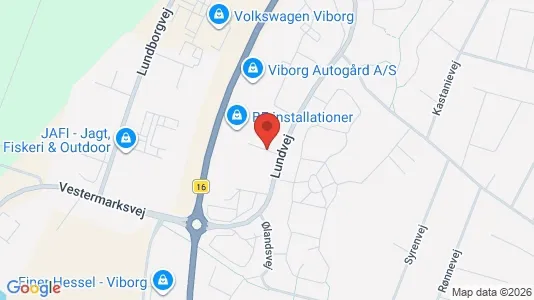 Erhvervslokaler til leje i Viborg - kort over placeringen
