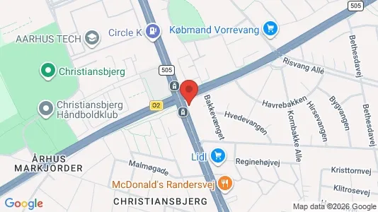 Erhvervslokaler til leje i Århus N - kort over placeringen