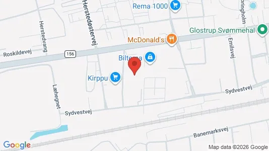 Erhvervslokaler til leje i Glostrup - kort over placeringen