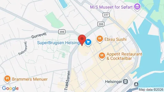 Erhvervslokaler til leje i Helsingør - kort over placeringen