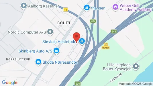 Erhvervslokaler til leje i Nørresundby - kort over placeringen