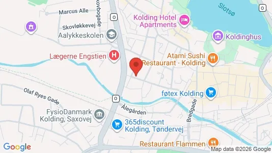 Erhvervslokaler til leje i Kolding - kort over placeringen