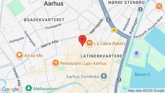 Erhvervslokaler til leje i Århus C - kort over placeringen