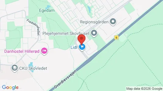 Erhvervslokaler til leje i Hillerød - kort over placeringen