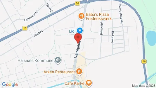 Erhvervslokaler til leje i Frederiksværk - kort over placeringen
