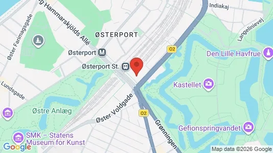 Erhvervslokaler til leje i Østerbro - kort over placeringen