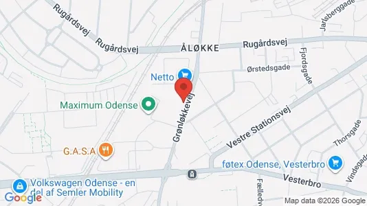 Erhvervslokaler til leje i Odense C - kort over placeringen