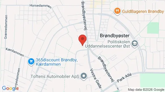 Erhvervslokaler til leje i Brøndby - kort over placeringen