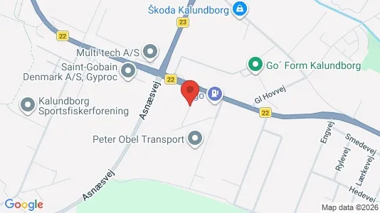 Erhvervslokaler til leje i Kalundborg - kort over placeringen