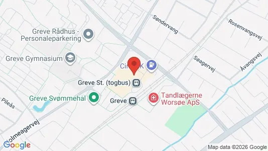 Erhvervslokaler til leje i Greve - kort over placeringen