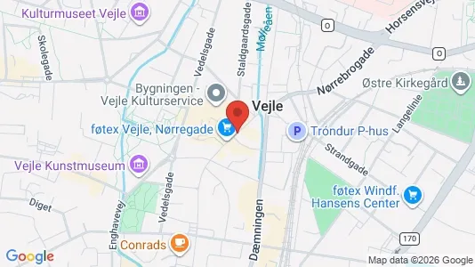Erhvervslokaler til leje i Vejle Centrum - Foto fra Google Street View