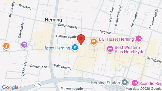 Erhvervslokaler til leje i Herning - kort over placeringen