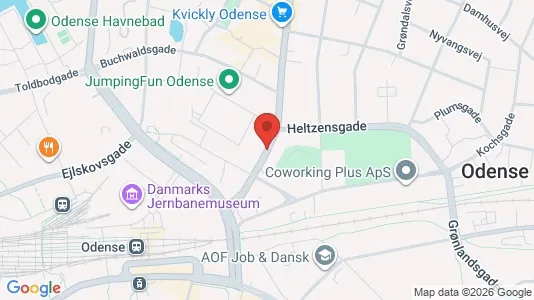 Erhvervslokaler til leje i Odense C - kort over placeringen
