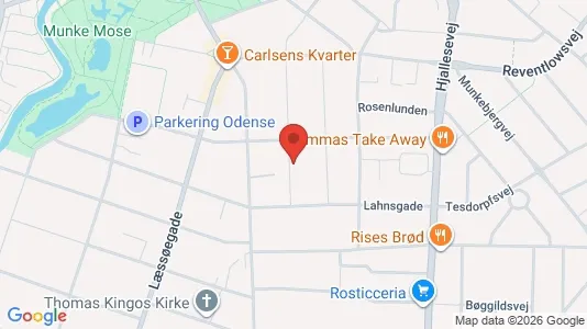 Erhvervslokaler til leje i Odense C - kort over placeringen